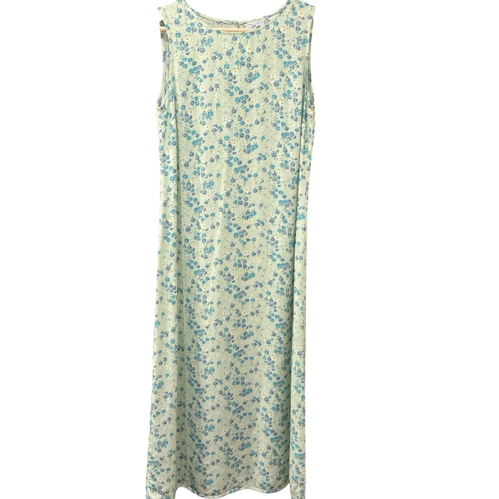 vtg 90s y2k long floral sleeveless dress, size 10P